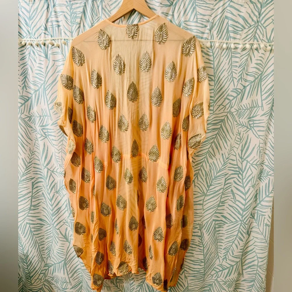 Gorgeous Sheer Sunset Ombré Silk Kimono Wrap